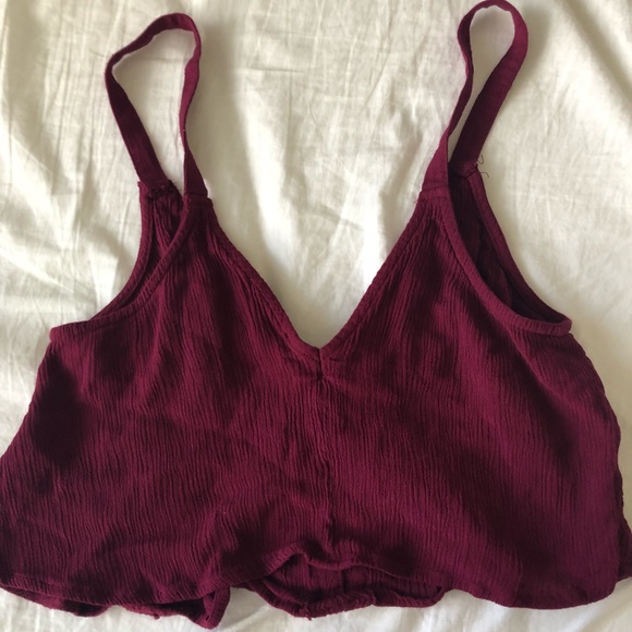 F21 Maroon Crop Top - Picture 4 of 5